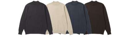 NAVY 素肌ニットハイネック