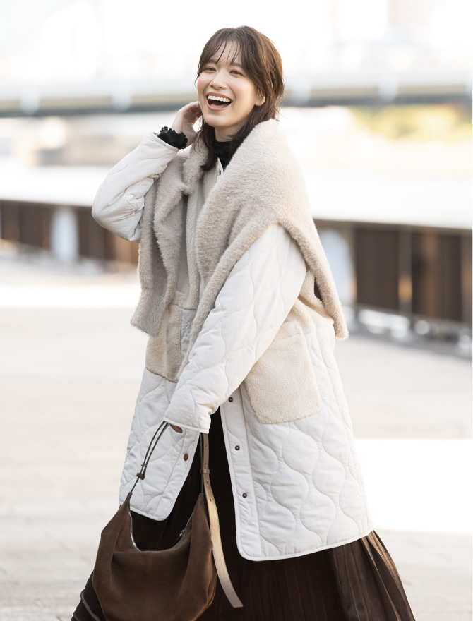 nAvy グラムスボアキルトコート