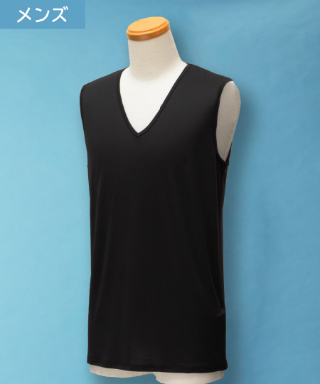 NAVY SARARI Vネックノースリーブ