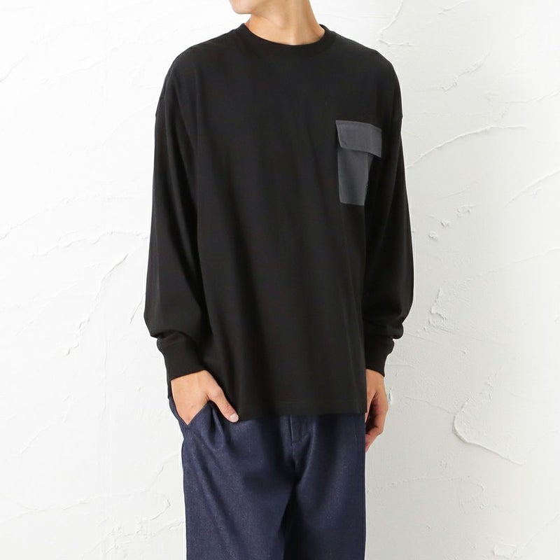 WOODS 異素材ポケットロングスリーブTシャツ メンズ メール便 対応商品商品画像-5