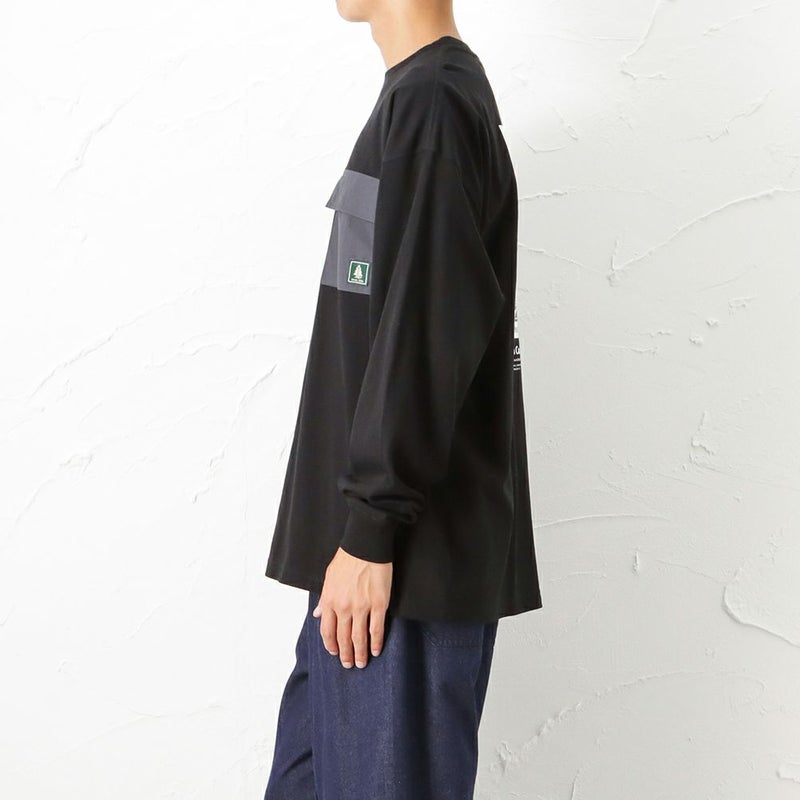 WOODS 異素材ポケットロングスリーブTシャツ メンズ メール便 対応商品商品画像-6