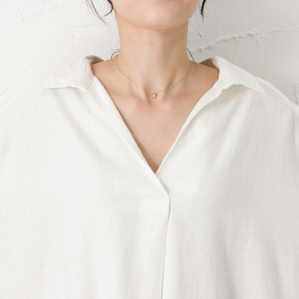 NAVY ミントリネン スキッパーシャツ レディース