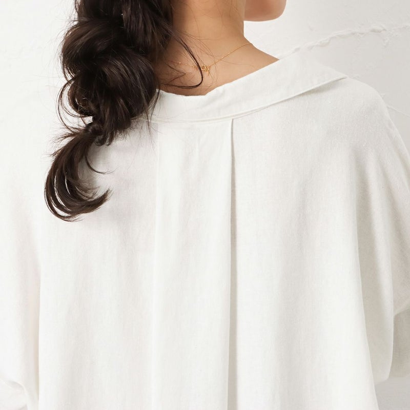 NAVY  ミントリネン スキッパーシャツ レディース商品画像-15