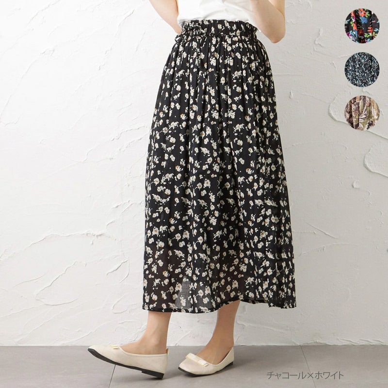 [期間限定価格]【オンラインストア限定】綿ボイル総柄スカート レディース商品画像-1