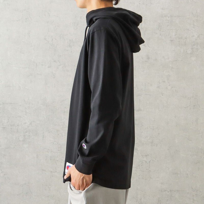 Champion ロゴ刺繍フード付きロングスリーブTシャツ メンズ商品画像-4