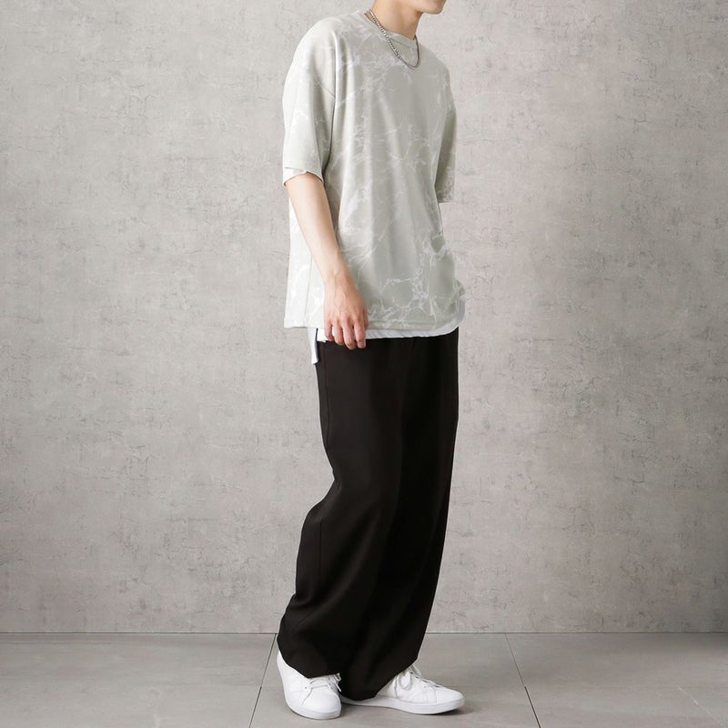 【オンラインストア限定】ポンチ素材 総柄プリントTシャツアンサンブル アクセサリー付き メンズ メール便 対応商品商品画像-4