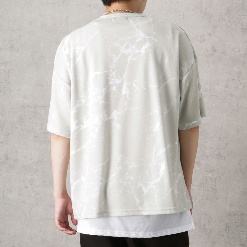 【オンラインストア限定】ポンチ素材 総柄プリントTシャツアンサンブル アクセサリー付き メンズ メール便 対応商品商品画像-6