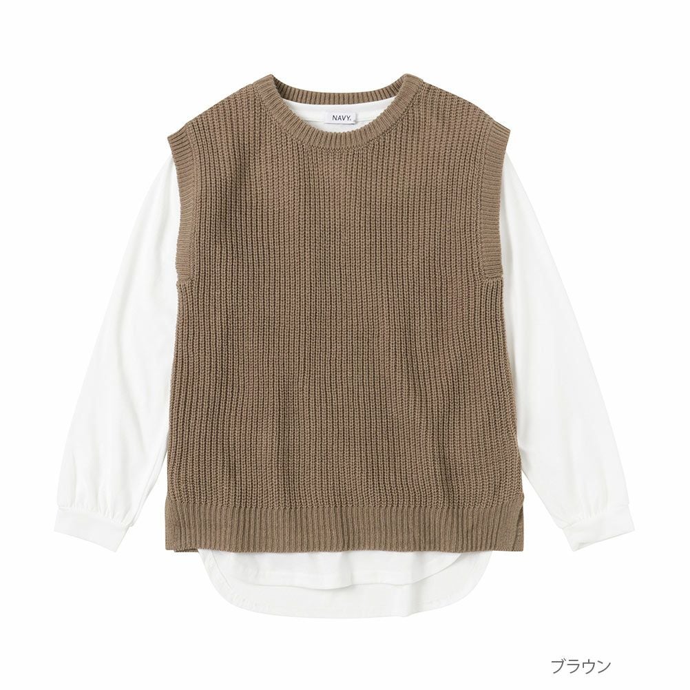NAVY ニットベストアンサンブル キッズ ネコポス 対応商品
