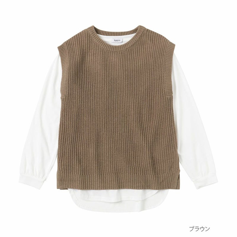 [期間限定knit]NAVY ニットベストアンサンブル キッズ メール便 対応商品商品画像-3