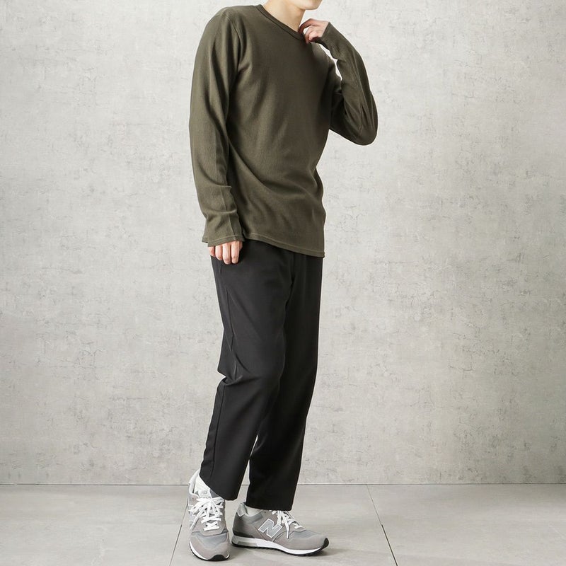 NAVY ワッフルクルーロングスリーブTシャツ メンズ商品画像-11