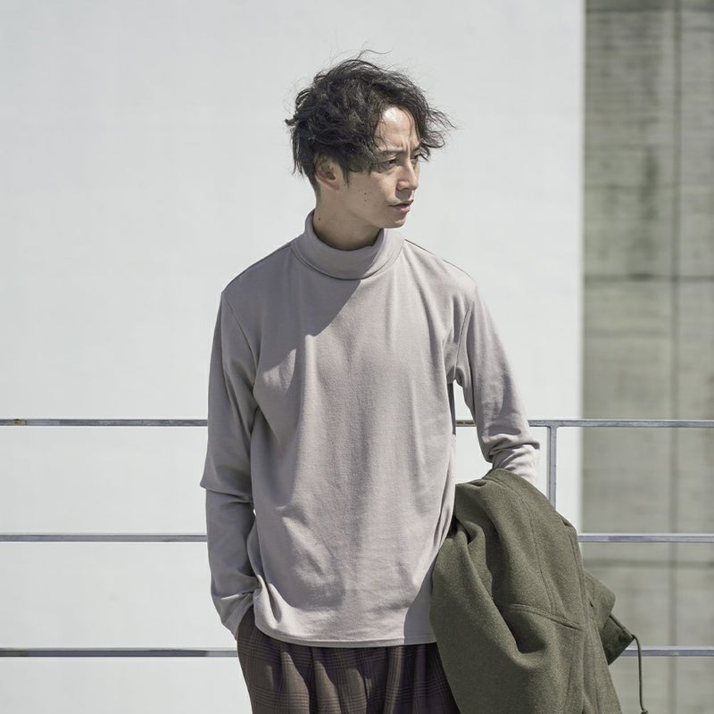 NAVY スムースタートルネックロングスリーブTシャツ メンズ商品画像-2