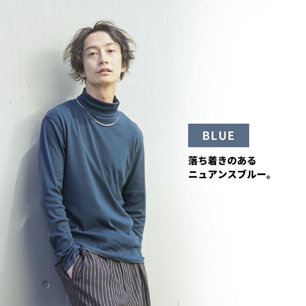 NAVY スムースタートルネックロングスリーブTシャツ メンズ