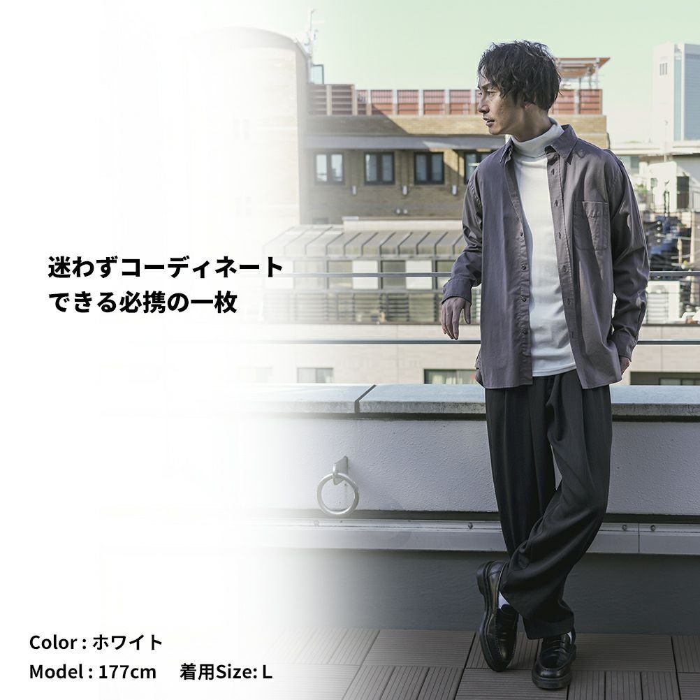 NAVY スムースタートルネックロングスリーブTシャツ メンズ