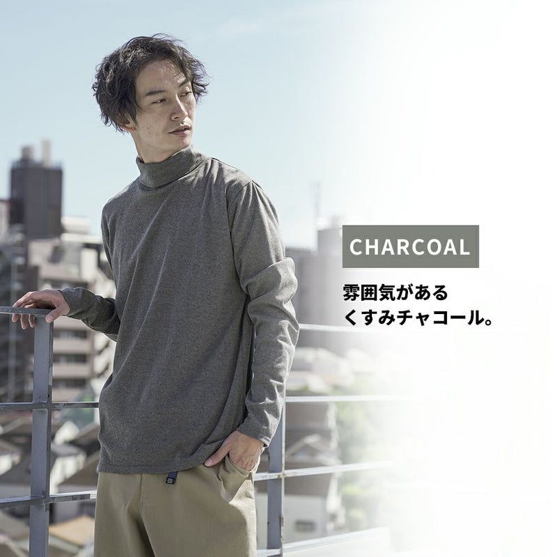 NAVY スムースタートルネックロングスリーブTシャツ メンズ商品画像-10