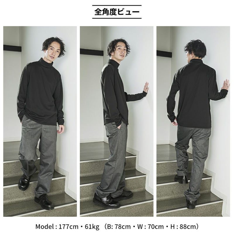 NAVY  スムースタートルネックロングスリーブTシャツ メンズ商品画像-17