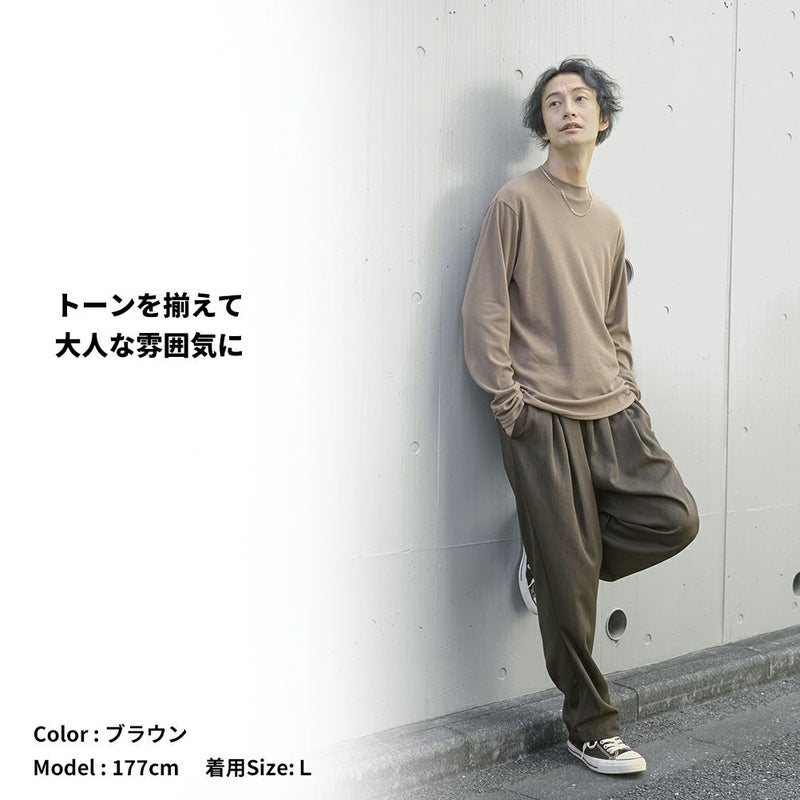 NAVY スムースモックネックロングスリーブTシャツ メンズ商品画像-7