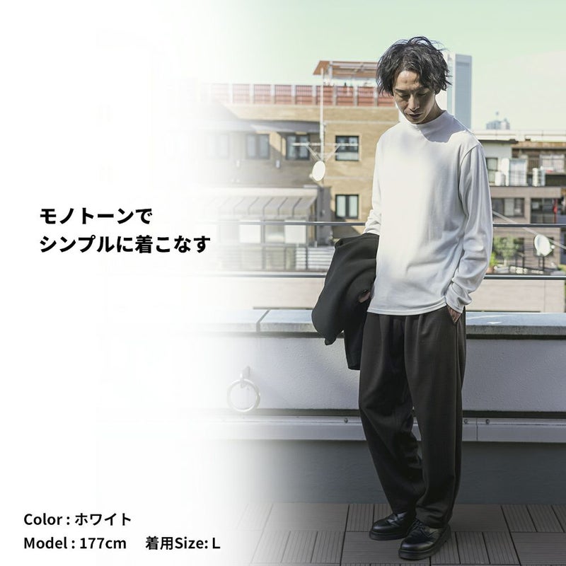 NAVY スムースモックネックロングスリーブTシャツ メンズ商品画像-9