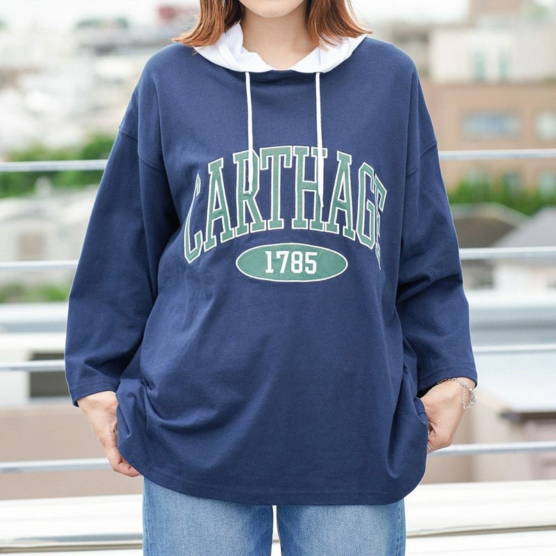 [期間限定価格]NAVY  カレッジレイヤードパーカー メンズ商品画像-8