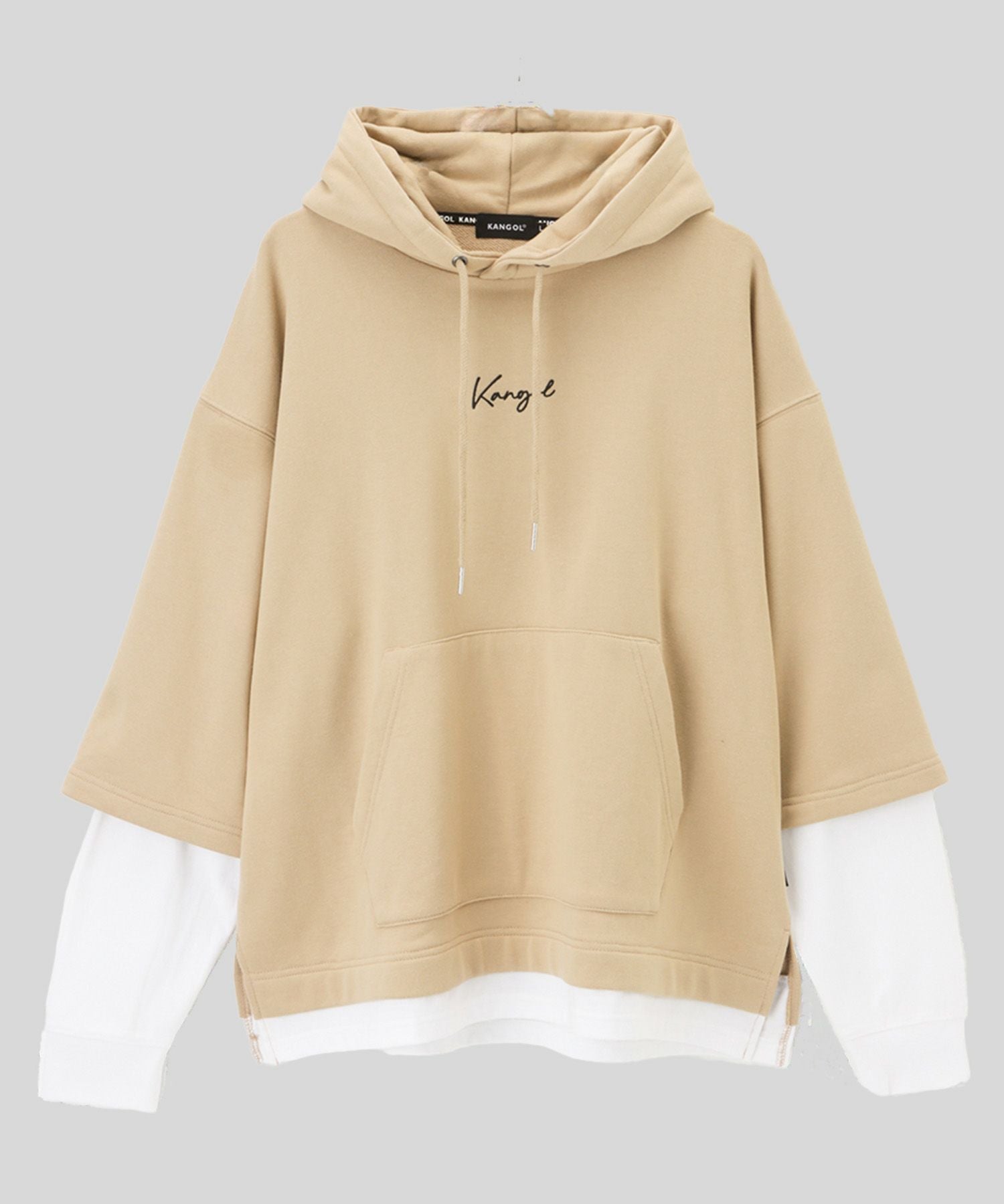 KANGOL バンダナボックスロゴフェイクレイヤードパーカー メンズ