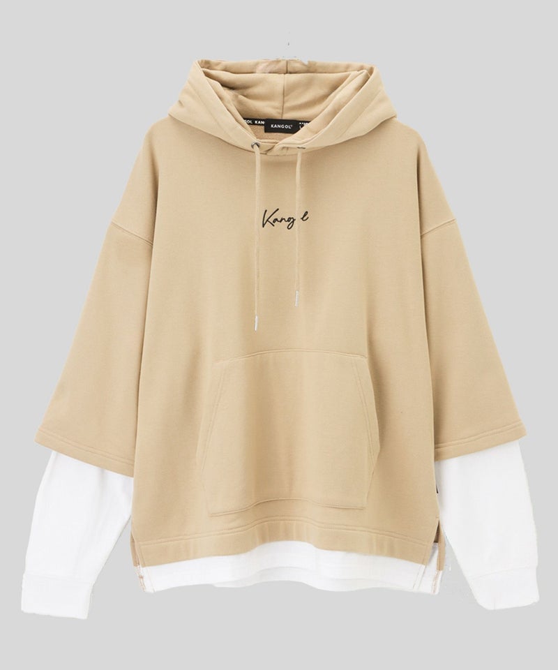 【WEB限定】KANGOL バンダナボックスロゴフェイクレイヤードパーカー メンズ商品画像-3