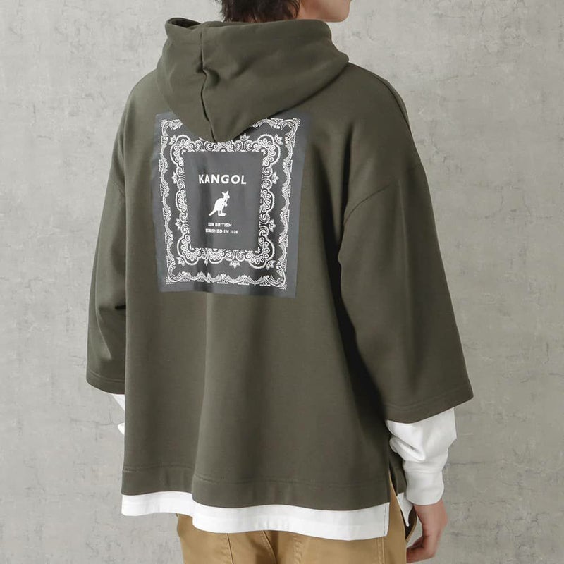 [期間限定価格]【WEB限定】KANGOL バンダナボックスロゴフェイクレイヤードパーカー メンズ商品画像-5