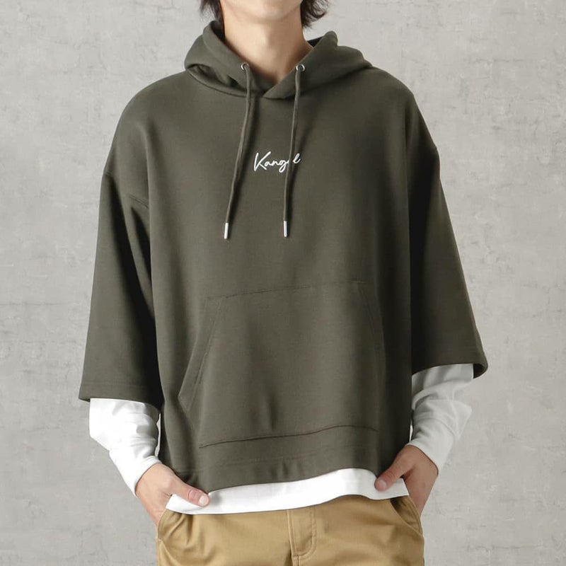 [期間限定価格]【WEB限定】KANGOL バンダナボックスロゴフェイクレイヤードパーカー メンズ商品画像-6