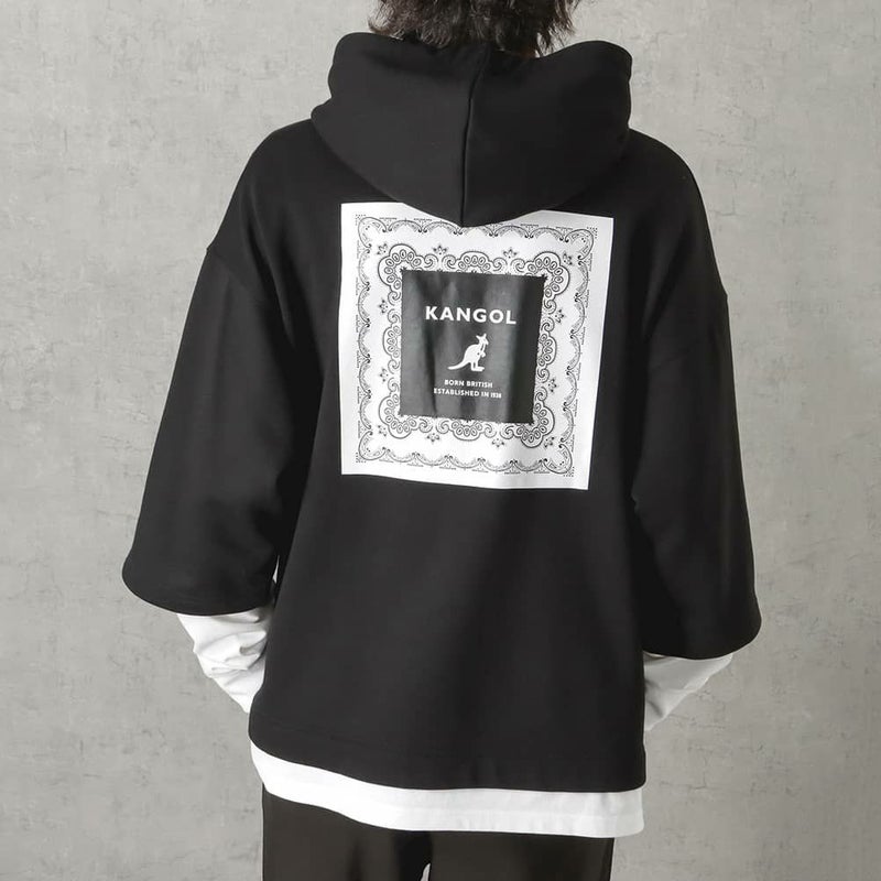 [期間限定価格]【WEB限定】KANGOL バンダナボックスロゴフェイクレイヤードパーカー メンズ商品画像-7