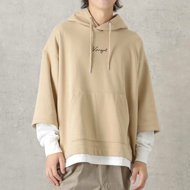 [期間限定価格]【WEB限定】KANGOL バンダナボックスロゴフェイクレイヤードパーカー メンズ商品画像-10