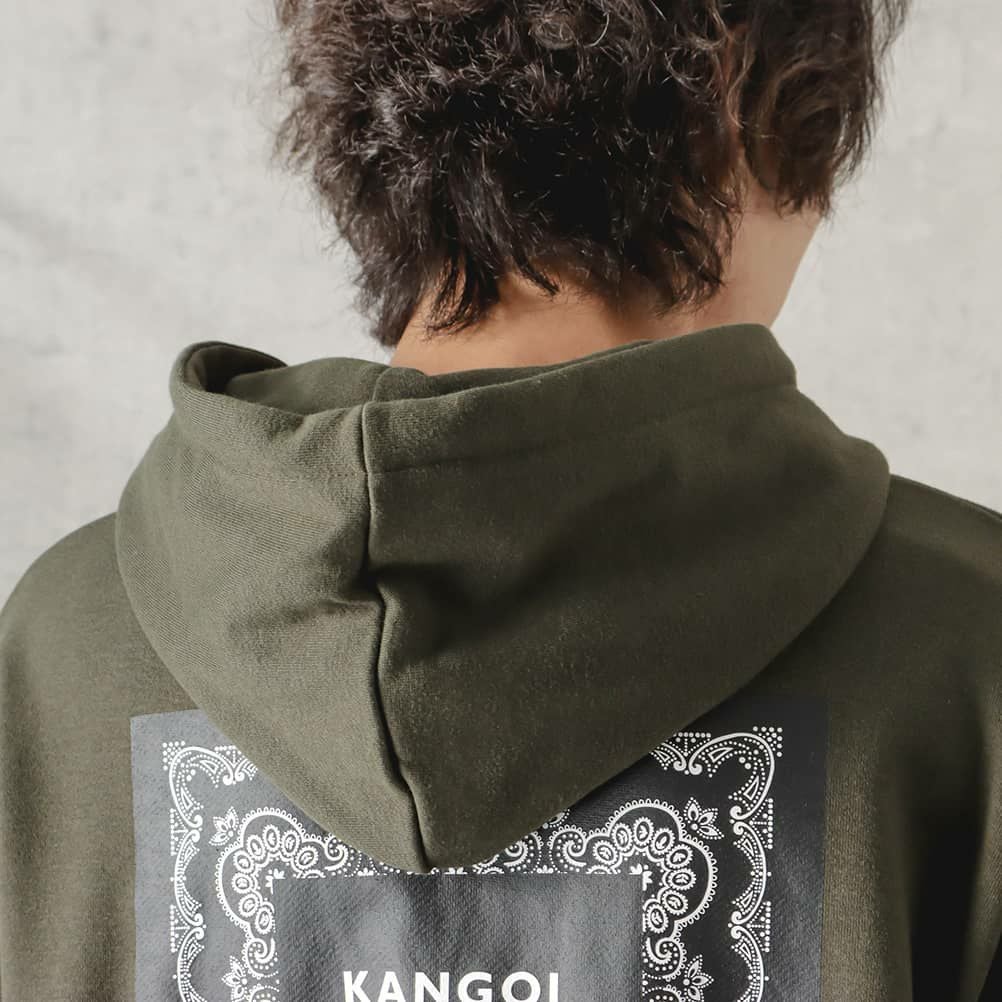 KANGOL バンダナボックスロゴフェイクレイヤードパーカー メンズ