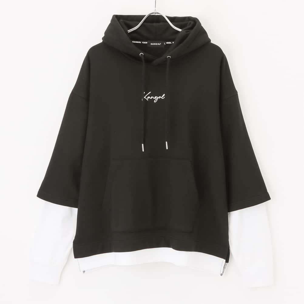KANGOL バンダナボックスロゴフェイクレイヤードパーカー メンズ
