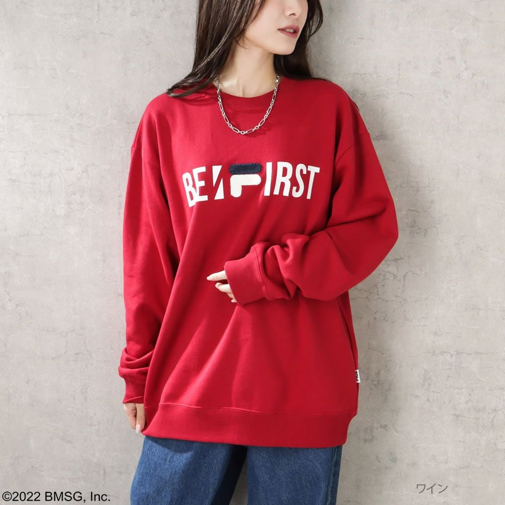 BE:FIRST FILA トレーナー　赤　Mサイズ FILA×BE:FIRST クルートレーナー レディース