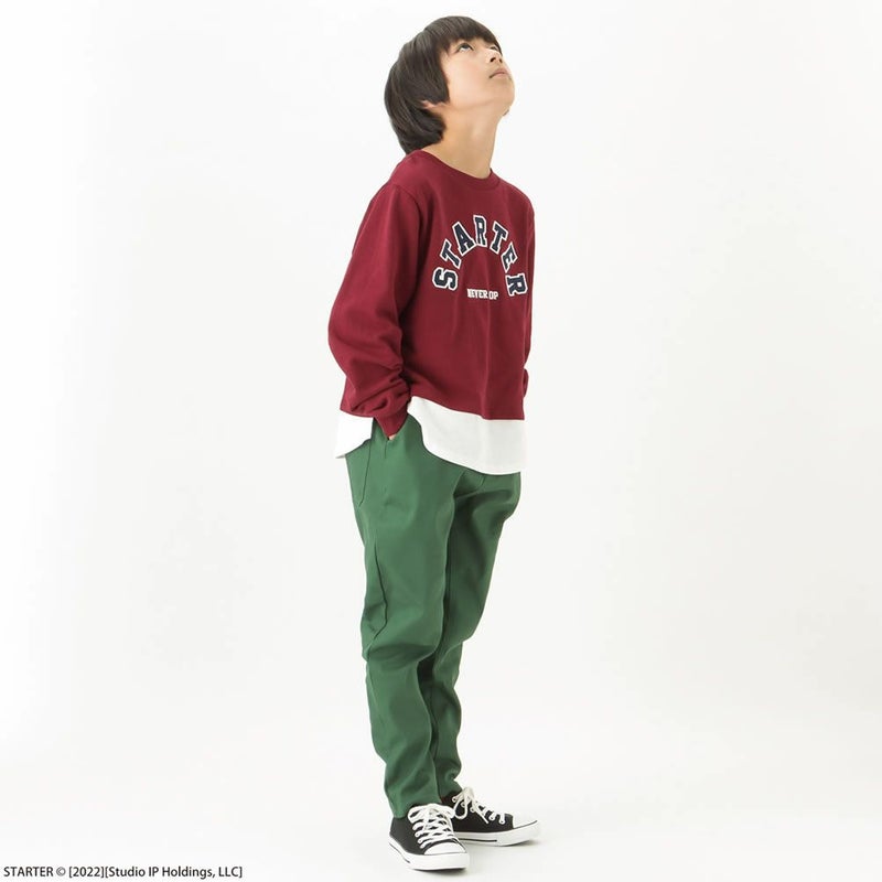 [期間限定価格]STARTER 裾フェイクレイヤードカレッジロゴトレーナー キッズ商品画像-3