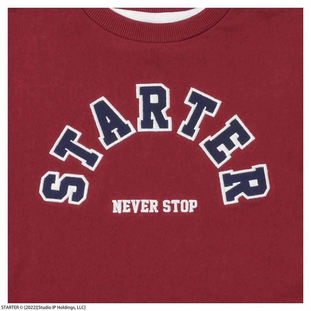 STARTER 裾フェイクレイヤードカレッジロゴトレーナー キッズ