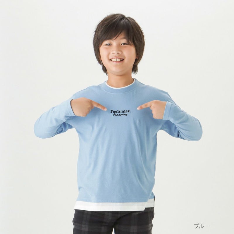 ORGABITS フェイクレイヤードロングスリーブTシャツ キッズ メール便 対応商品商品画像-3