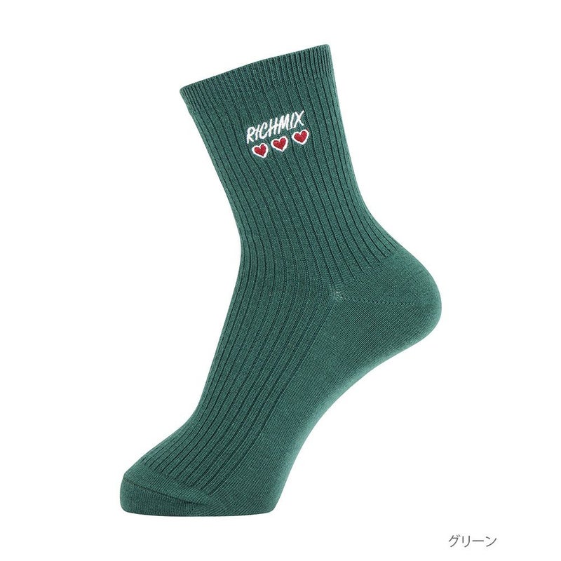 RICH MIX  クルーソックス ハートロゴ刺繍 キッズ商品画像-3
