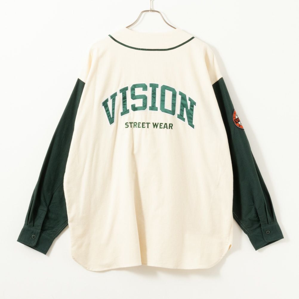 VISION STREET WEAR 長袖ベースボールネルシャツ メンズ
