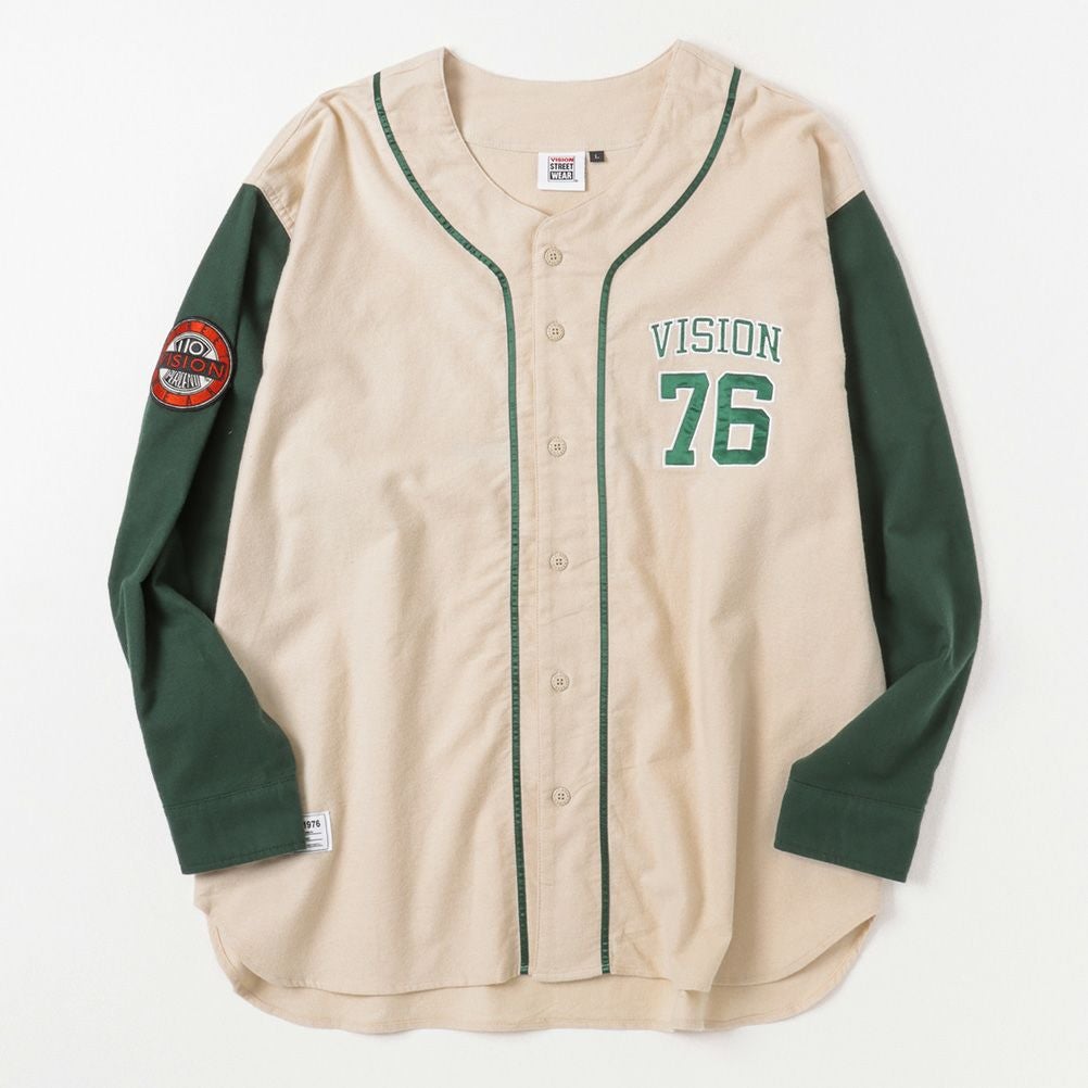 VISION STREET WEAR 長袖ベースボールネルシャツ メンズ