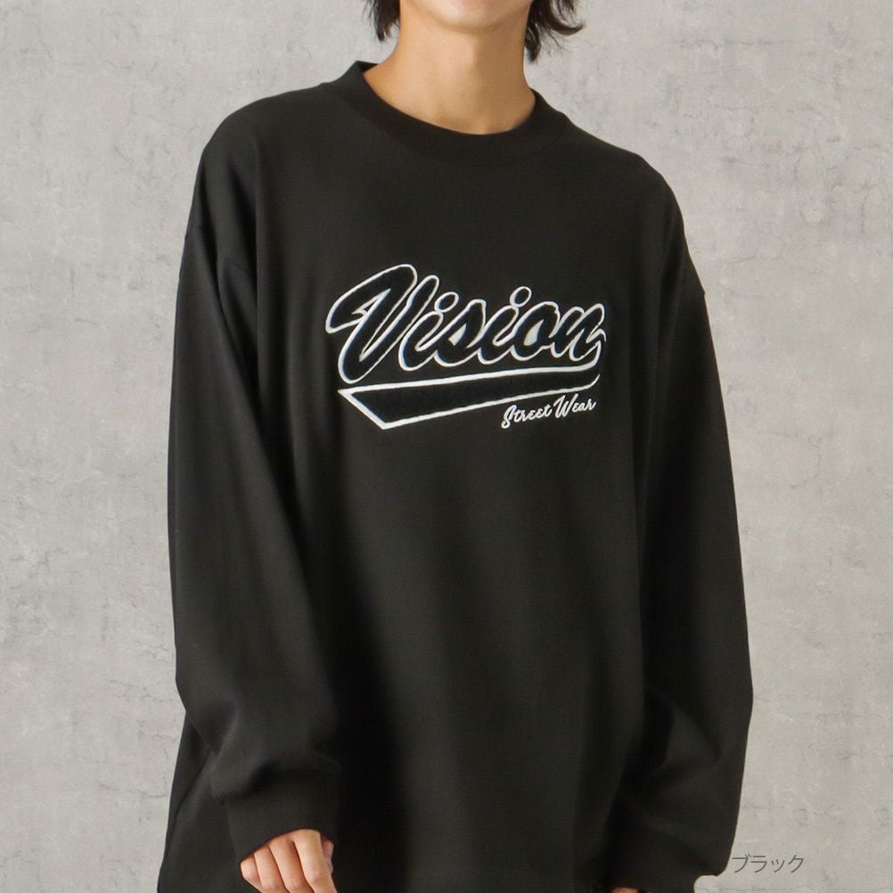 VISION STREET WEAR サガラモックネックロングスリーブTシャツ メンズ