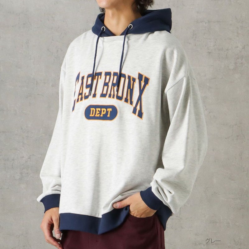 [期間限定価格]NAVY カレッジロゴフェイクレイヤードパーカー メンズ商品画像-2