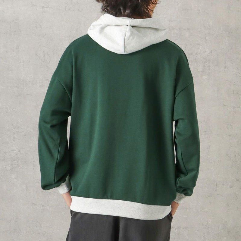 NAVY カレッジロゴフェイクレイヤードパーカー メンズ商品画像-7