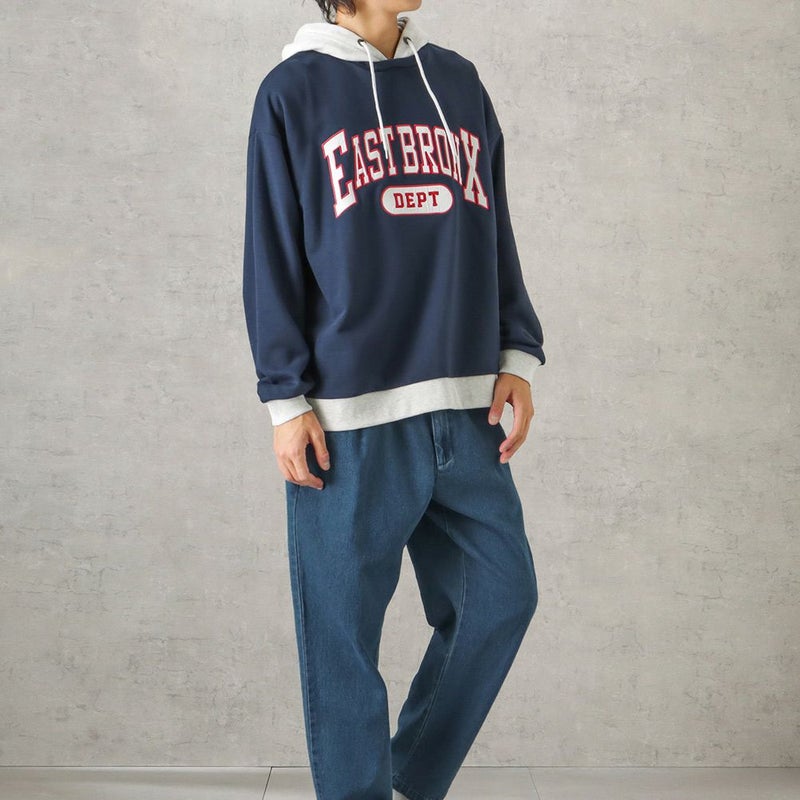 [期間限定価格]NAVY カレッジロゴフェイクレイヤードパーカー メンズ商品画像-10