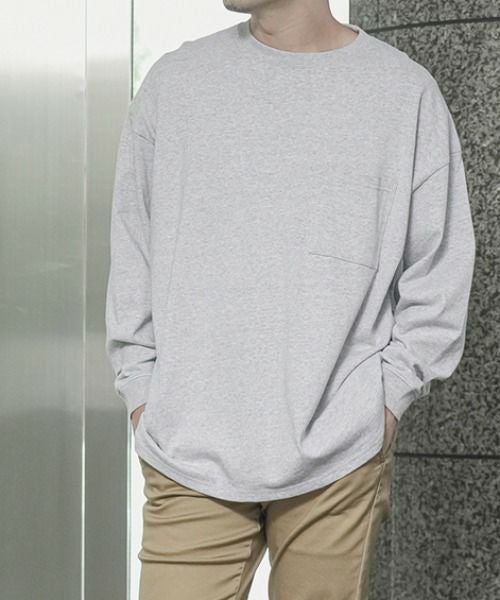 Goodwear 袖リブスーパービッグシルエット 胸ポケット付きロングスリーブTシャツ メンズ