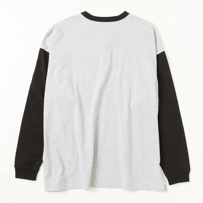 [期間限定価格]【オンラインストア限定】Goodwear ヘンリーネック袖配色スーパービッグシルエット ロングスリーブTシャツ メンズ商品画像-4