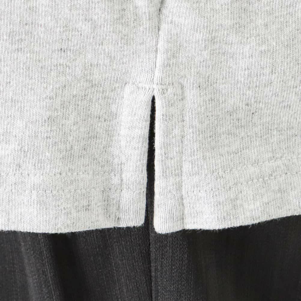 Goodwear ヘンリーネック袖配色スーパービッグシルエット ロングスリーブTシャツ メンズ