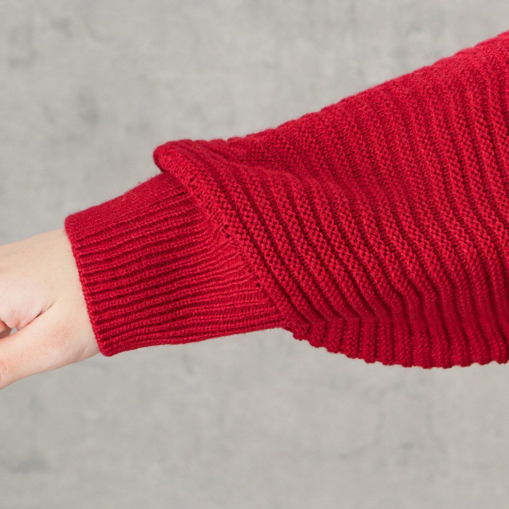 ミドルゲージ肩ジップニットプルオーバー レディース