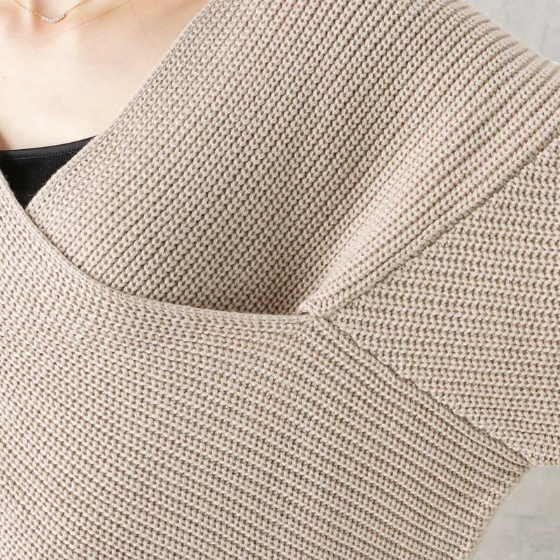 【オンラインストア限定】ミドルゲージクロスネックニットプルオーバー レディース商品画像-15