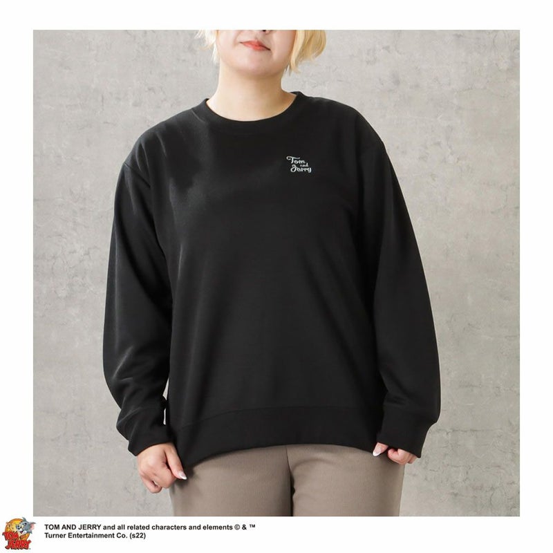 [期間限定価格][大きいサイズ] Tom and Jerry ポンチ素材 クルートレーナー クイーンサイズ レディース商品画像-3