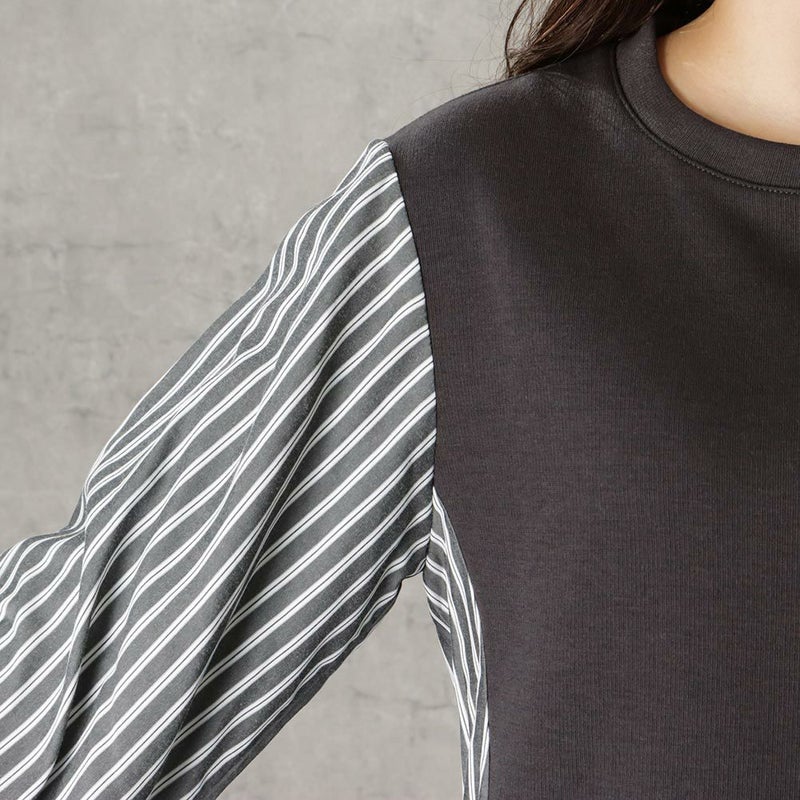 [期間限定価格]NAVY ポンチ素材 マルシェ布帛ドッキングプルオーバー レディース商品画像-12