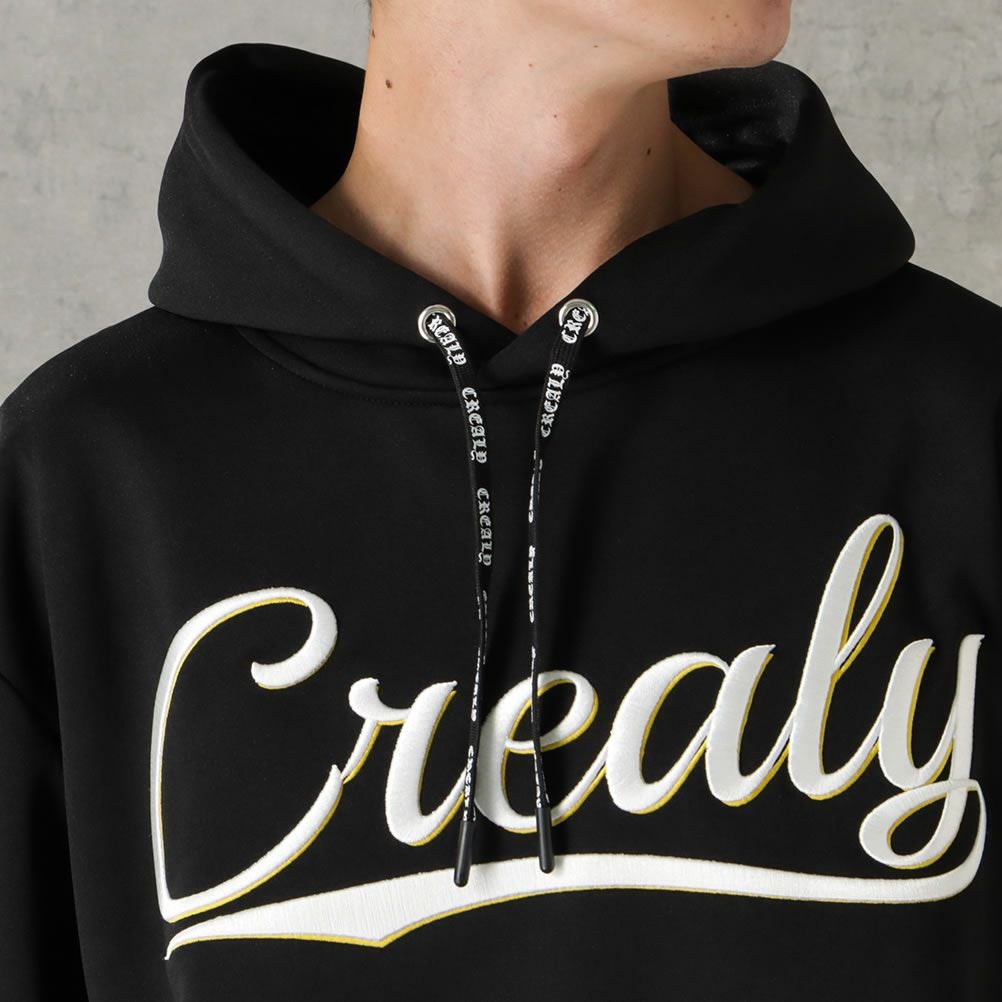 CREALY ポンチ素材 プルオーバーパーカー メンズ
