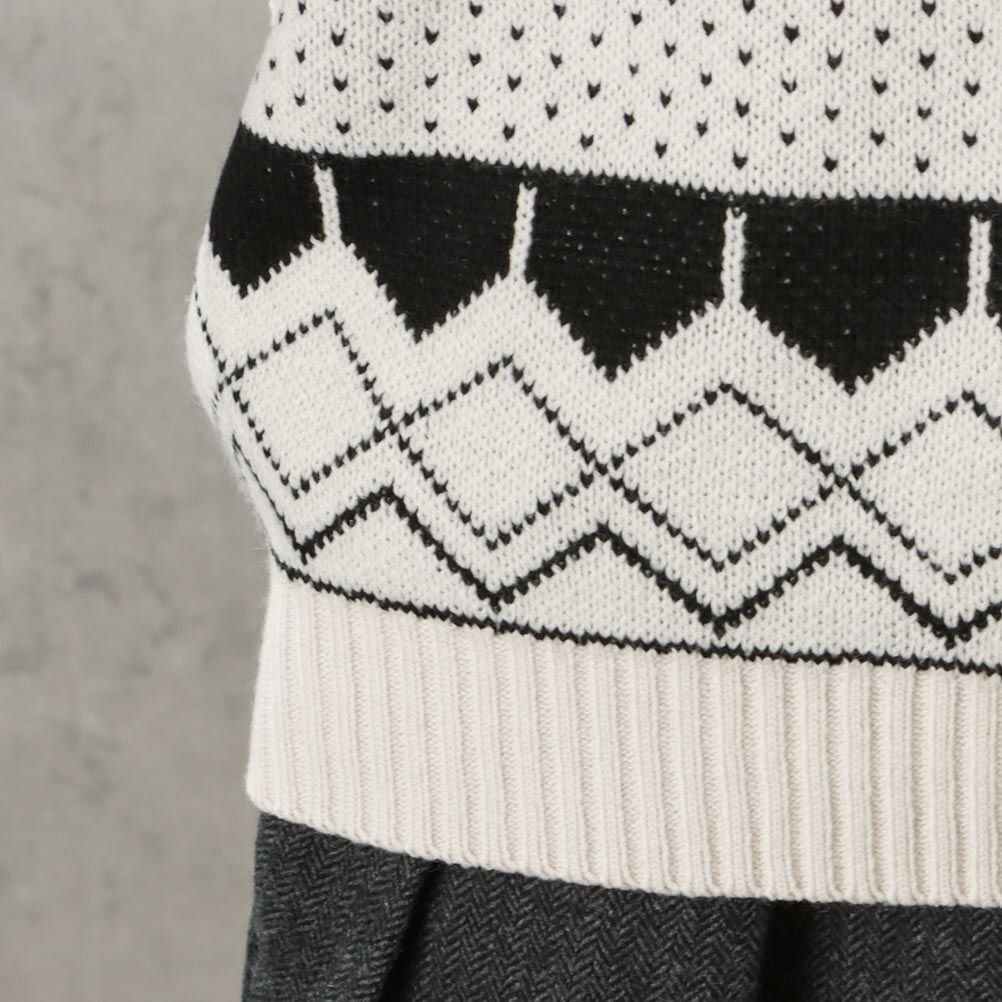 POWER TO THE PEOPLE ヘンリージャカードニット メンズ